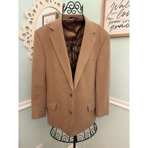 Jos A Bank Signature Men’s 44 R 100%Cashmere 2Button Blazer Sport Coat Khaki/Tan
